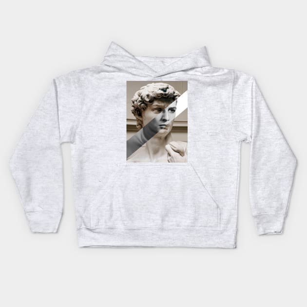 David of Michelangelo and Marlon Brando Kids Hoodie by luigi-tarini